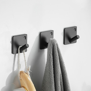 免打孔浴室挂衣架卫生间衣服毛巾钩单个卫浴挂钩铝合金挂衣钩衣勾