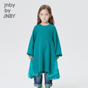 [绵羊毛]江南布衣童装连衣裙长袖针织拼接蕾丝裙女童jnbybyjnby