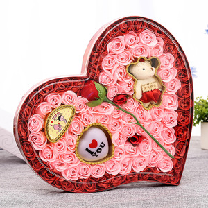 心形92朵玫瑰香皂花礼盒七夕情人节生日礼物送女友老婆创意礼品