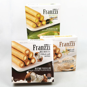 法丽兹夹心卷蛋卷102g*3盒香草抹茶味椰子味包装办公室小零食盒装