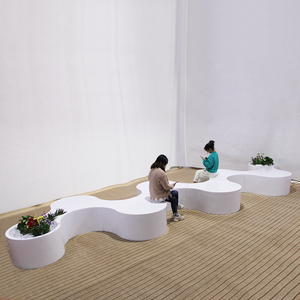 简约现代玻璃钢休闲座椅商业美陈室内外公共区域创意花盆拼接座椅