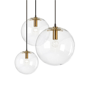 新款 北欧现代简约玻璃圆球吊灯 时尚个性创意 单头餐厅吧台灯饰