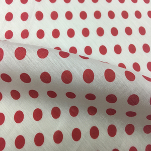 夏款 白底红点天丝棉面料抗皱适合上衣长短裙面料布料点子0.8公分
