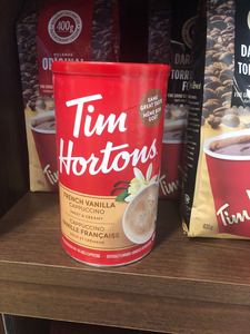 正品加拿大代购 Tim Hortons 速溶卡布奇诺咖啡 法式香草味454克
