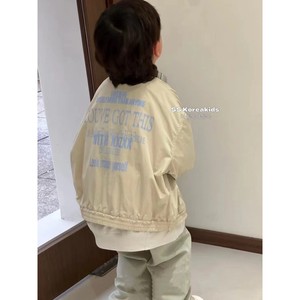 韩国代购帅气童装2024新款春款儿童字母外套男童棒球服夹克衫女童