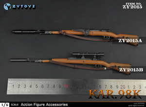 ZYTOYS1/6 98K步枪 狙击版 塑料模型 兵人 散件 摆件 吃鸡 ZY2015