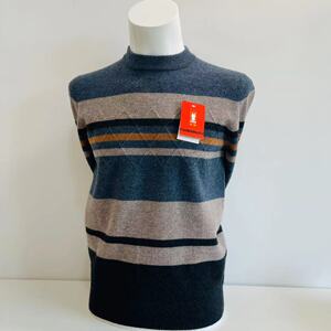 上海金兔纯羊毛衫条纹休闲秋冬男装大码潮上衣羊绒针织衫毛衣百搭