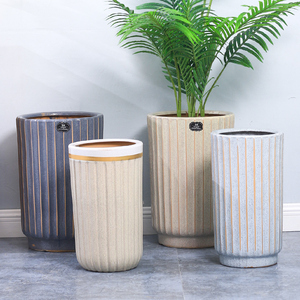 2021年新款网红北欧异形客厅大口径简约陶瓷大花盆特大号高筒种树