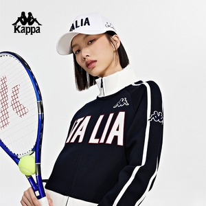 Kappa卡帕开衫2023新款女短款收腰运动卫衣休闲外套K0D82WK01