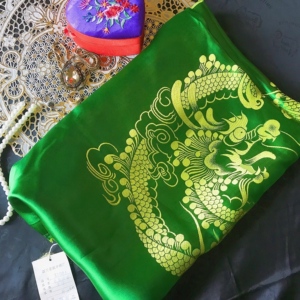 80年代国家银奖阆中绸厂彩虹牌真丝软缎绿色被面复古老式结婚被套