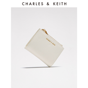 CHARLES＆KEITH简约钱包CK6-10680907纯色短多卡位拉链零钱包女
