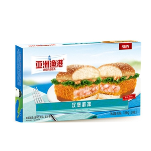 亚洲渔港汉堡虾排1.68kg至珍鲜虾堡七虾堡 虾排汉堡饼70g*24片