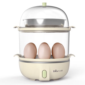 小熊ZDQ-B14Q1煮蛋器 家用早餐迷你机蒸蛋器双层带不锈钢碗
