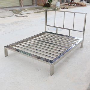 定做加厚不锈钢床1.51.8米单人双人金属床架现代简约双人床脚架子