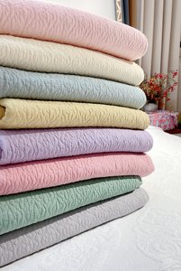 韩式斜纹纯棉纯色床盖绗缝被双面铺盖榻榻米垫子防滑砂洗加厚床垫