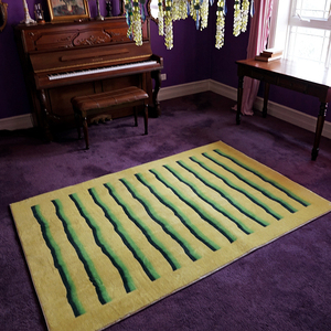 TRIPPY原创小众设计 极简约抽象艺术波普条纹 客厅黄色仿羊绒地毯