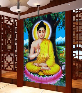 00俊达浮雕设计淘宝新款菩提树下坐佛香炉悟禅大日如来佛山水释迦