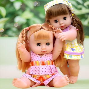 28厘米搪胶仿真娃娃玩具婴儿会说话眨眼洋娃娃全软胶智能早教女孩
