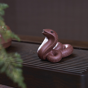 汉唐 紫砂蛇茶宠摆件宜兴可养创意茶台茶盘茶具配件饰品生肖茶玩