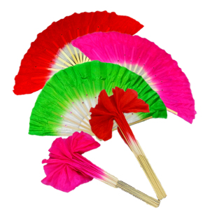 厂家直销1尺舞扇 跳舞蹈扇子 秧歌扇子 二人转手绢 6色红粉黄绿蓝