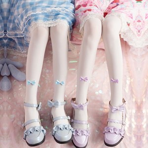 开档lolita洛丽塔二次元猫爪袜白丝袜女日系萝莉少女心猫咪连裤袜