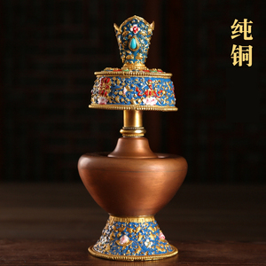 纯铜尼泊尔藏族贲巴壶藏传佛教用品密宗法器灌顶壶盛净水无嘴大号