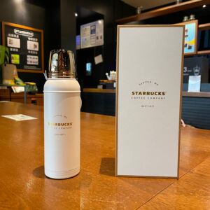 星巴克白色大理石杯子膳魔师经典白复古不锈钢保温杯礼盒装送人