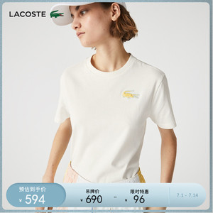 lacoste法国鳄鱼女装22夏季新款休闲圆领宽松短袖t恤女|tf5768
