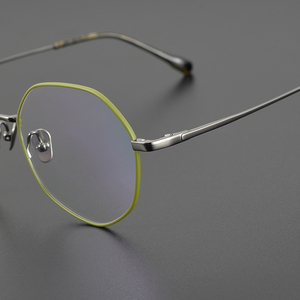 日本超轻7克手工僅製 高品味多边形纯钛镜框 近视大脸型超轻眼镜