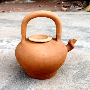 老式手工陶土皮红泥茶壶三罐凉茶壶耐高温饭店凉水壶大容量泡茶