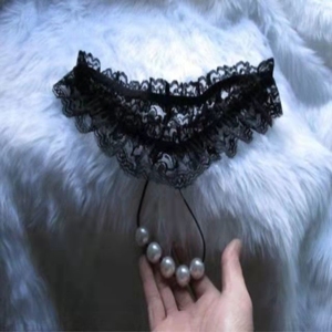 私密按摩大珍珠内裤女情调丁字裤女勒阴大珍珠可插入按摩私处肛门