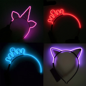 猫耳朵独角兽皇冠儿童发光头箍LED发光发箍生日晚会聚会装扮道具