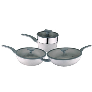 山姆代购moneta莫拉岩系列不粘锅套装7件套9层复合材质加热快蓄热