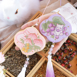 老鼠香囊空袋刺绣小猫香包桃子挂件汉服腰配禁步压襟车载挂脖荷包