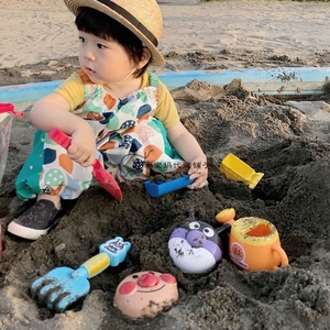 日本面包超人宝宝沙滩玩具7件套挖沙堆沙玩沙子工具玩儿雪工具