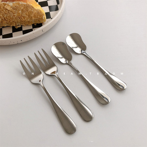 冰淇淋勺子 ins不锈钢简约银色早餐咖啡勺酸奶儿童搅拌餐厅雪糕勺