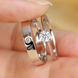 正品pt950铂金dr钻戒女白金戒指莫桑钻轻奢高级感结婚求婚指环