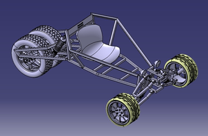 四轮三角钢管卡丁车框架结构3d图纸数模三维建模设计图纸step格式