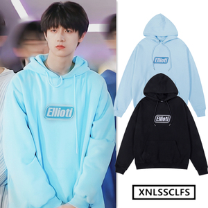 tf家族朱志鑫同款衣服潮牌蓝色卫衣男女连帽衫学生秋冬款加绒外套