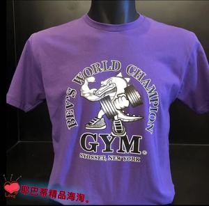 正品代购gym powerhouse金吉姆合身透气舒适老派休闲运动短袖t恤