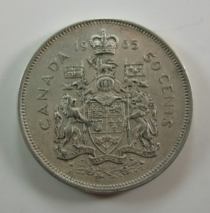 加拿大1965年50分 银币