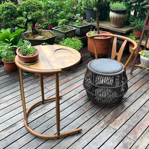 阳台小桌椅休闲创意藤椅三件套喝茶茶几收纳小型阳台茶桌椅组合