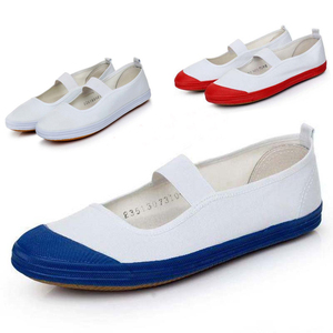 青岛环球国途舞蹈鞋护士鞋红 /蓝/白色布鞋学生鞋工厂用鞋工作鞋