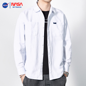 NFT NASA春秋港仔文艺男日系工装长袖衬衫男新款纯棉男生衬衣外套