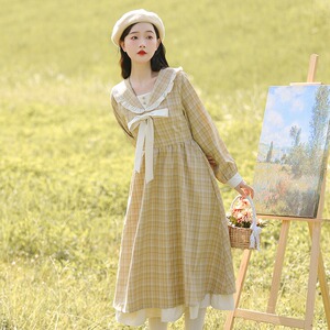 风甜美初恋连衣裙女夏小个子气质收腰超仙森系梗桔长裙子22人付款79