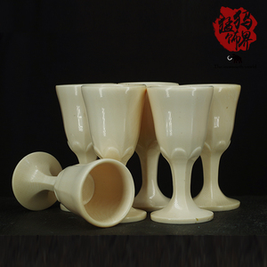 猛犸象牙制酒杯酒盅收藏送礼满纹送礼3a冰料手工制作中式保真礼品