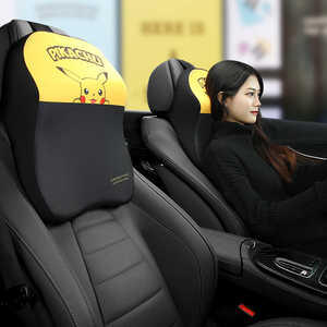 kaws汽车头枕车用护颈枕记忆棉靠枕车载枕头车内座椅靠背垫皮卡丘