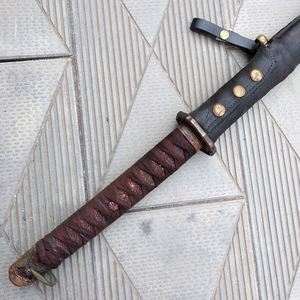 收藏送礼日本老物件98指挥刀刀鞘皮刀套东洋武士刃铜装具包邮