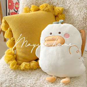 蔓越家 治愈鸭ins风北欧网红鸭子抱枕靠垫卧室床头针织靠枕抱枕套