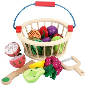 水果篮切切乐看儿童玩具套装木制头磁性蔬菜仿真过家家厨房女男孩